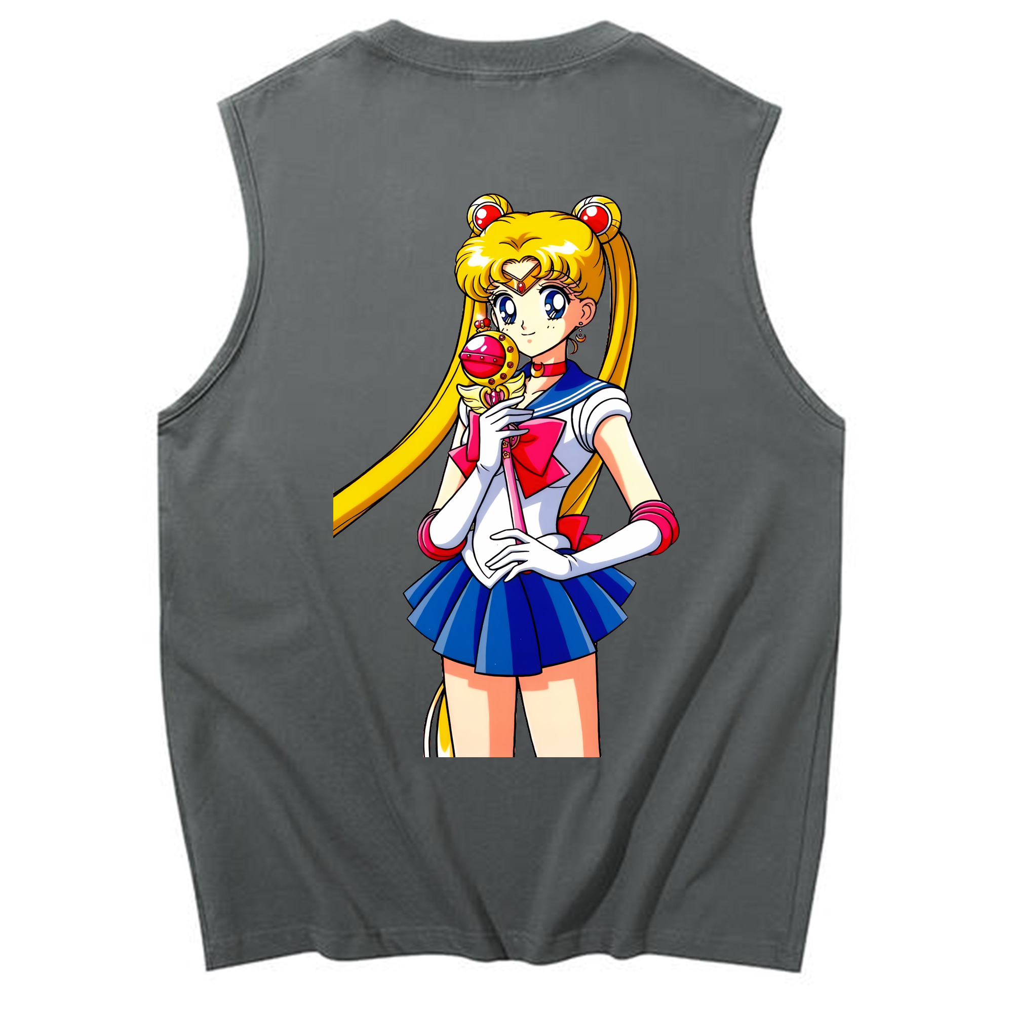 （画像用） 美少女戦士セーラームーン 月野 うさぎ つきの うさぎ Sailor Moon Tsukino Usagi コットン100％タンクトップ（背面プリント）